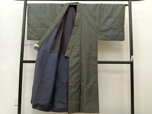 平和屋着物■上質なお召　120亀甲　正絹　逸品　BAAM0311bs