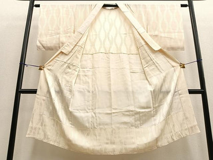 平和屋着物■長襦袢　無双仕立て　草葉立涌地紋　正絹　逸品　BAAM0942gt