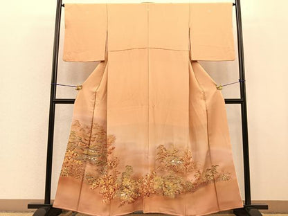 平和屋着物■豪華色留袖　手描き　名所風景　暈し染め　正絹　逸品　BAAM1050gt