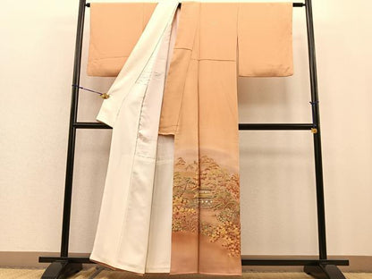 平和屋着物■豪華色留袖　手描き　名所風景　暈し染め　正絹　逸品　BAAM1050gt