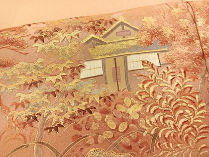 平和屋着物■豪華色留袖　手描き　名所風景　暈し染め　正絹　逸品　BAAM1050gt