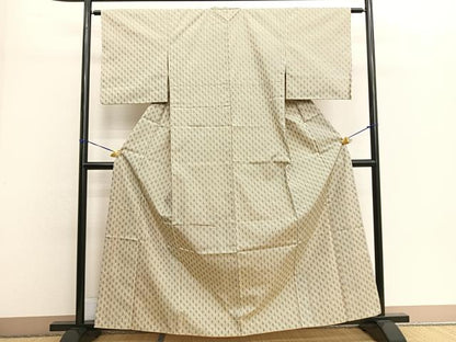 平和屋着物■上質なお召 麻の葉文様 正絹 逸品 BAAM1162sa