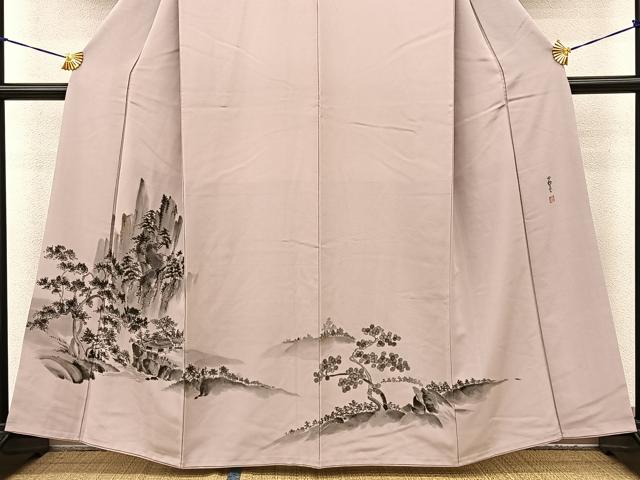 平和屋着物■豪華色留袖　作家物　手描き　風景文　正絹　逸品　BAAM1250sa