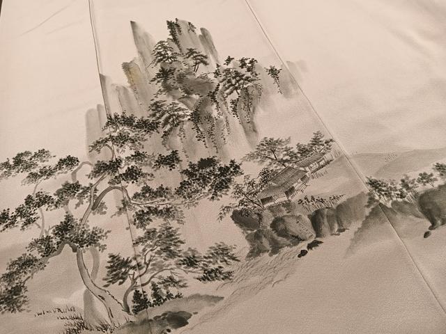 平和屋着物■豪華色留袖　作家物　手描き　風景文　正絹　逸品　BAAM1250sa