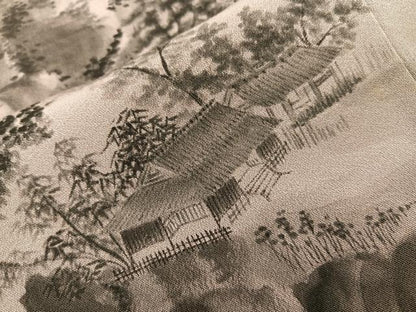 平和屋着物■豪華色留袖　作家物　手描き　風景文　正絹　逸品　BAAM1250sa