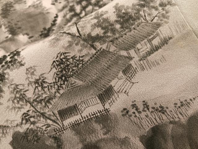 平和屋着物■豪華色留袖　作家物　手描き　風景文　正絹　逸品　BAAM1250sa