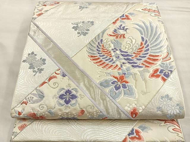 平和屋着物◎六通柄袋帯 唐織 鳳凰花唐草文 金銀糸 正絹 逸品 BAAM1490ea