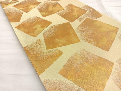 平和屋着物◎六通柄袋帯 色紙重ね 金糸 正絹 逸品 BAAM1501ea