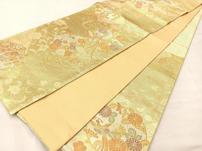 平和屋着物◎六通柄袋帯 鳳凰花丸文 金銀糸 正絹 逸品 BAAM2103if