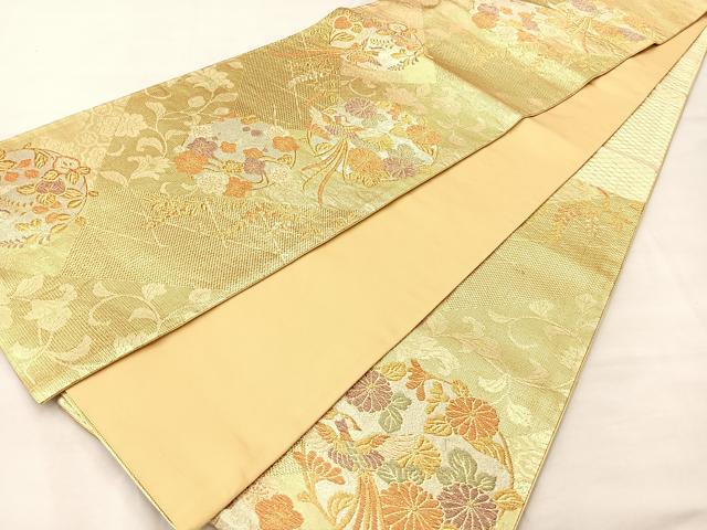 平和屋着物◎六通柄袋帯 鳳凰花丸文 金銀糸 正絹 逸品 BAAM2103if