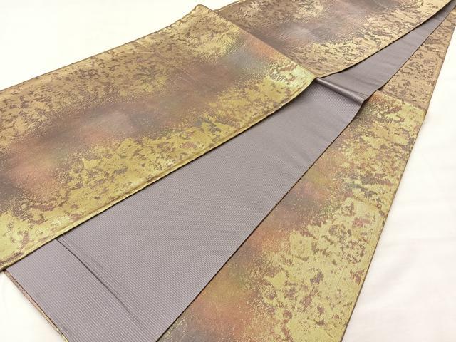 平和屋着物◎全通柄袋帯 霞文 引箔 正絹 逸品 BAAM2104if