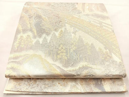 平和屋着物◎六通柄袋帯 京洛錦 二重引箔 正絹 逸品 BAAM2129if
