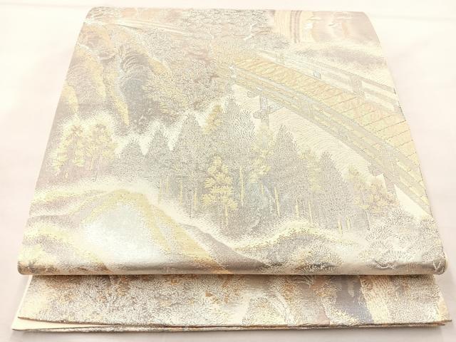 平和屋着物◎六通柄袋帯 京洛錦 二重引箔 正絹 逸品 BAAM2129if