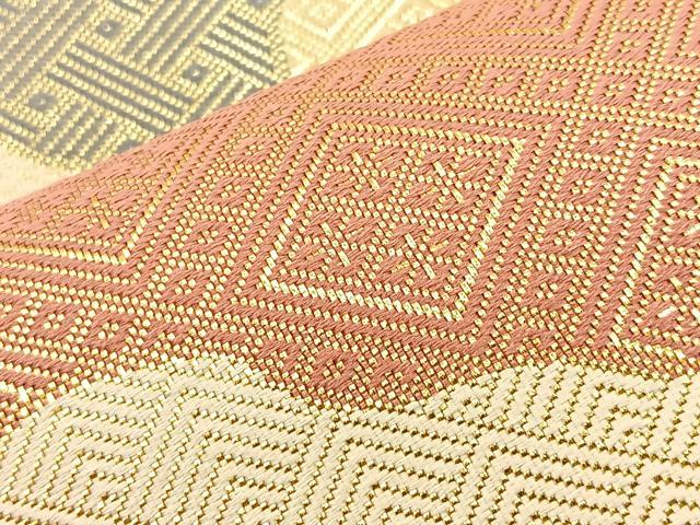 平和屋着物◎佐賀錦 六通柄袋帯 道長文様 金糸 正絹 逸品 BAAM2160if