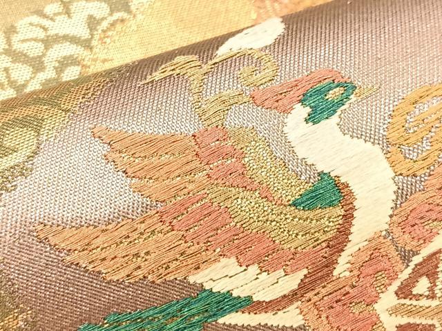 平和屋着物◎西陣 六通柄袋帯 唐織 正倉院古代錦 金糸 正絹 逸品 BAAM2166if