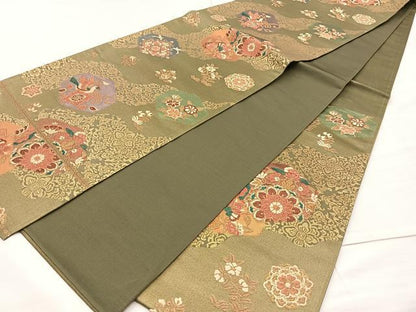 平和屋着物◎西陣 六通柄袋帯 唐織 正倉院古代錦 金糸 正絹 逸品 BAAM2166if