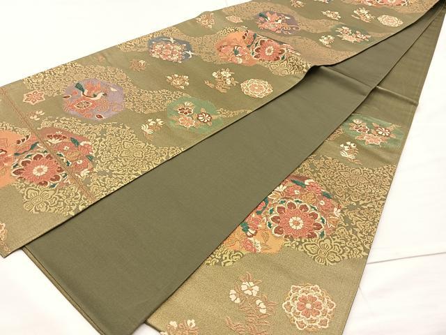 平和屋着物◎西陣 六通柄袋帯 唐織 正倉院古代錦 金糸 正絹 逸品 BAAM2166if