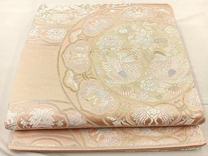 平和屋着物◎西陣　六通柄袋帯　唐織　絵皿文様　金銀糸　正絹　逸品　BAAM2177if
