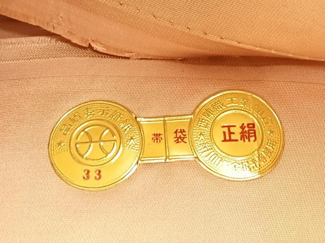 平和屋着物◎西陣　六通柄袋帯　唐織　絵皿文様　金銀糸　正絹　逸品　BAAM2177if