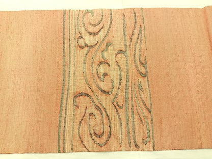 平和屋着物◎太鼓柄袋帯 すくい織 更紗花文 正絹 逸品 BAAM2193if