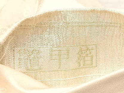 平和屋着物◎太鼓柄袋帯 作家物 篭甲箔 芝草 金糸 正絹 逸品 BAAM2198if