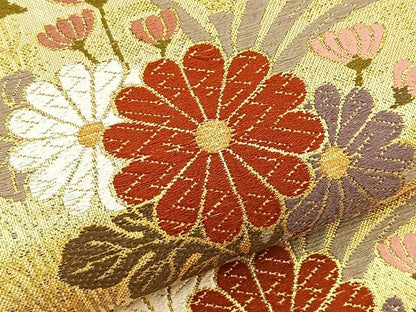 平和屋着物●佐賀錦 六通柄袋帯 唐織 能衣献上紋 金糸 正絹 逸品 BAAM2527ea