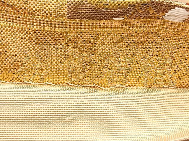 平和屋着物●佐賀錦 六通柄袋帯 唐織 能衣献上紋 金糸 正絹 逸品 BAAM2527ea
