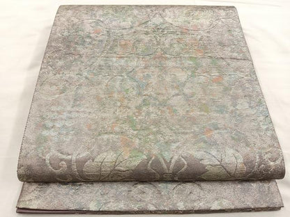 平和屋着物◎六通柄袋帯 正倉院葡萄蔦の葉文 ふくれ織 正絹 逸品 BAAM2555ea