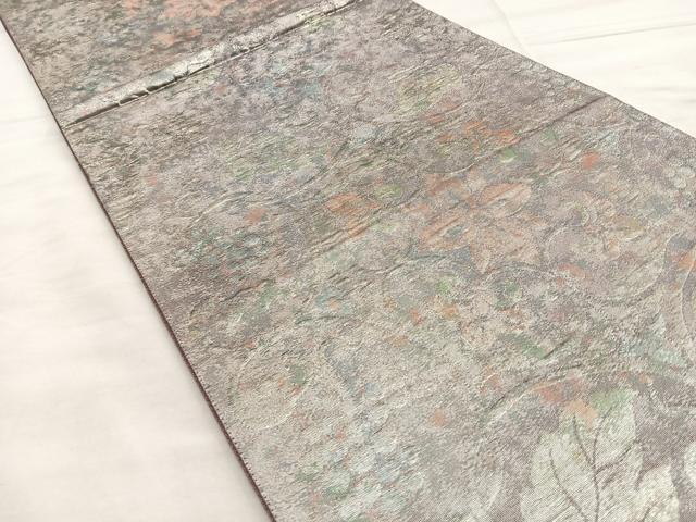 平和屋着物◎六通柄袋帯 正倉院葡萄蔦の葉文 ふくれ織 正絹 逸品 BAAM2555ea