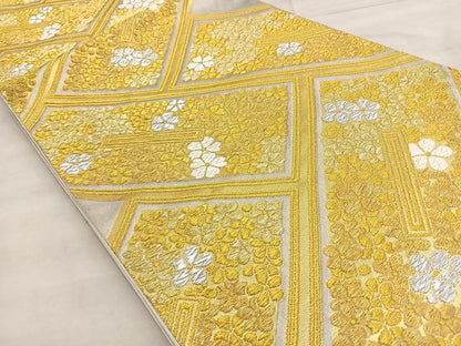 平和屋着物◎六通柄袋帯 唐織 花尽し 金銀糸 正絹 逸品 BAAM2561ea