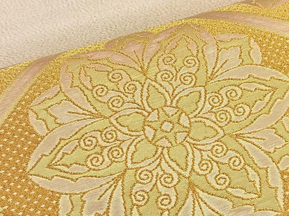 平和屋着物◎太鼓柄袋帯 蜀江正倉院文 金糸 正絹 逸品 BAAM2595ea