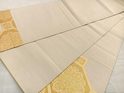 平和屋着物◎太鼓柄袋帯 蜀江正倉院文 金糸 正絹 逸品 BAAM2595ea