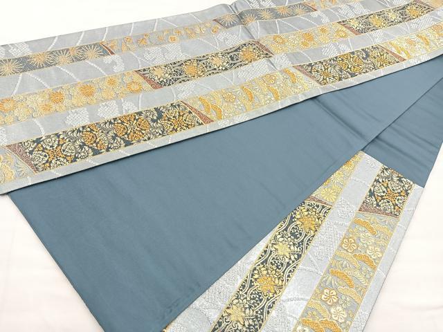 平和屋着物●六通柄袋帯　吉祥間道　金糸　正絹　逸品　BAAM2682ea