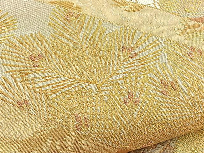 平和屋着物●六通柄袋帯 唐俑箔 金糸 引箔 正絹 逸品 BAAM2746ea