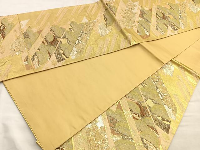 平和屋着物●六通柄袋帯 唐俑箔 金糸 引箔 正絹 逸品 BAAM2746ea