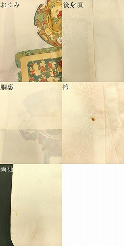 平和屋着物■訪問着　刺繍　花絵皿　金彩　正絹　逸品　BAAM2959ph