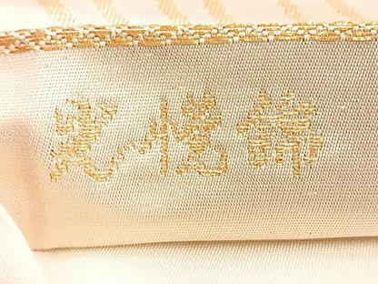 平和屋着物◎六通柄袋帯 唐織 光悦錦 花鳥文 金糸 正絹 逸品 BAAM3426cm