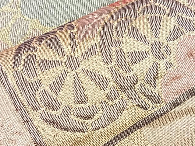 平和屋着物◎六通柄袋帯 ふくれ織 彩雅 銀糸 正絹 逸品 BAAM4801if
