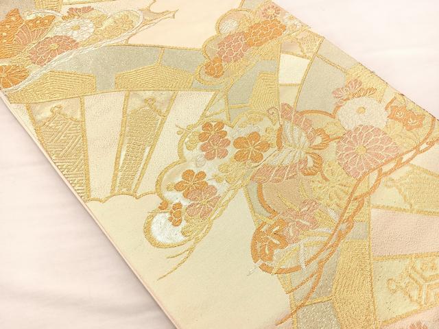 平和屋着物◎六通柄袋帯 古都の調べ 金糸 正絹 逸品 BAAM4808if