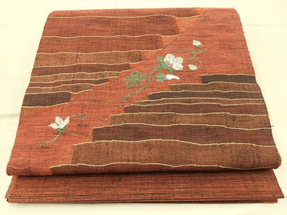 平和屋着物◎太鼓柄袋帯 陽炎文様 金糸 正絹 逸品 BAAM4816if