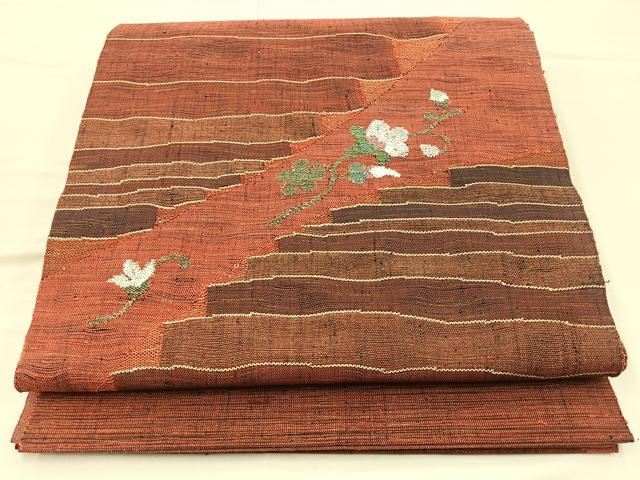 平和屋着物◎太鼓柄袋帯 陽炎文様 金糸 正絹 逸品 BAAM4816if