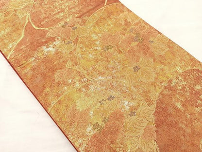 平和屋着物◎六通柄袋帯 花唐草文 金糸 正絹 逸品 BAAM4827if