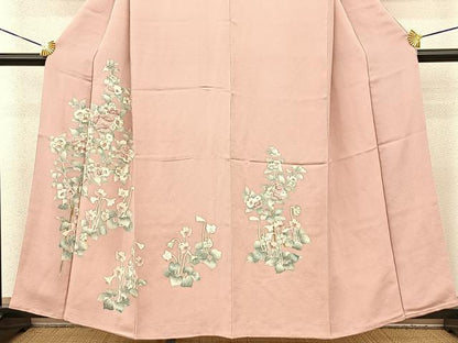 平和屋着物■訪問着　草花文　暈し染め　金彩　鬼しぼ縮緬　三越扱い　正絹　逸品　BAAM5006sa