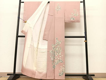 平和屋着物■訪問着　草花文　暈し染め　金彩　鬼しぼ縮緬　三越扱い　正絹　逸品　BAAM5006sa