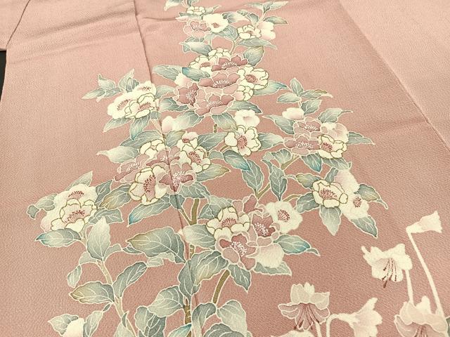 平和屋着物■訪問着　草花文　暈し染め　金彩　鬼しぼ縮緬　三越扱い　正絹　逸品　BAAM5006sa
