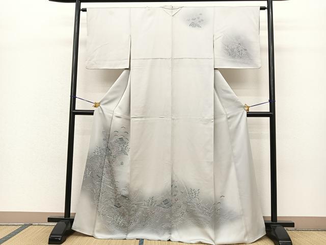 平和屋着物■訪問着　草花風景文　暈し染め　正絹　逸品　BAAM5013sa