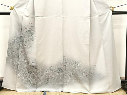 平和屋着物■訪問着　草花風景文　暈し染め　正絹　逸品　BAAM5013sa