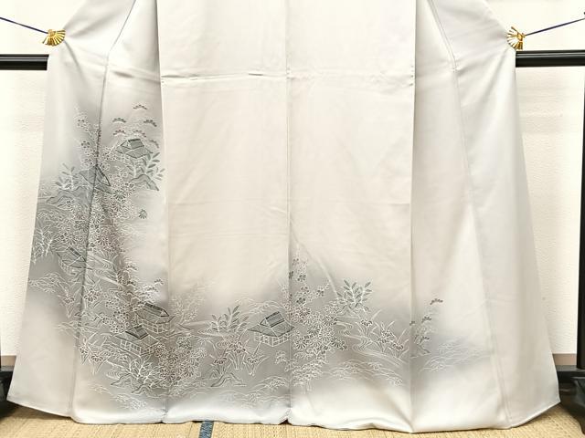 平和屋着物■訪問着　草花風景文　暈し染め　正絹　逸品　BAAM5013sa