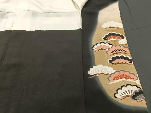 平和屋着物■豪華黒留袖　霞松尽くし　暈し染め　金彩　正絹　逸品　BAAM5134sa