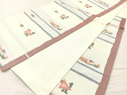 平和屋着物◎六通柄袋帯 作家物 横段飛鳥文 正絹 逸品 BAAM5616if